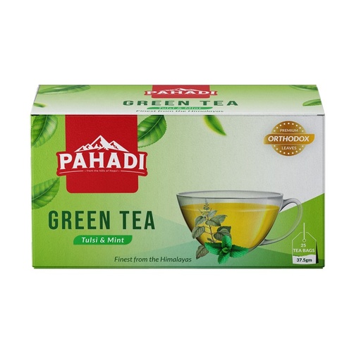 Pahadi Green Tea-Tulsi & Mint 37.5gX20 Pcs MRP 210
